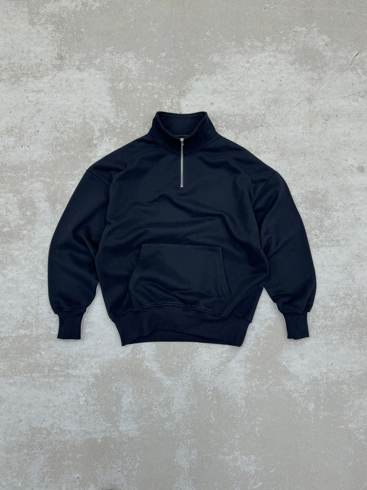 Oversized 1/4 Zip - Obsidian Black