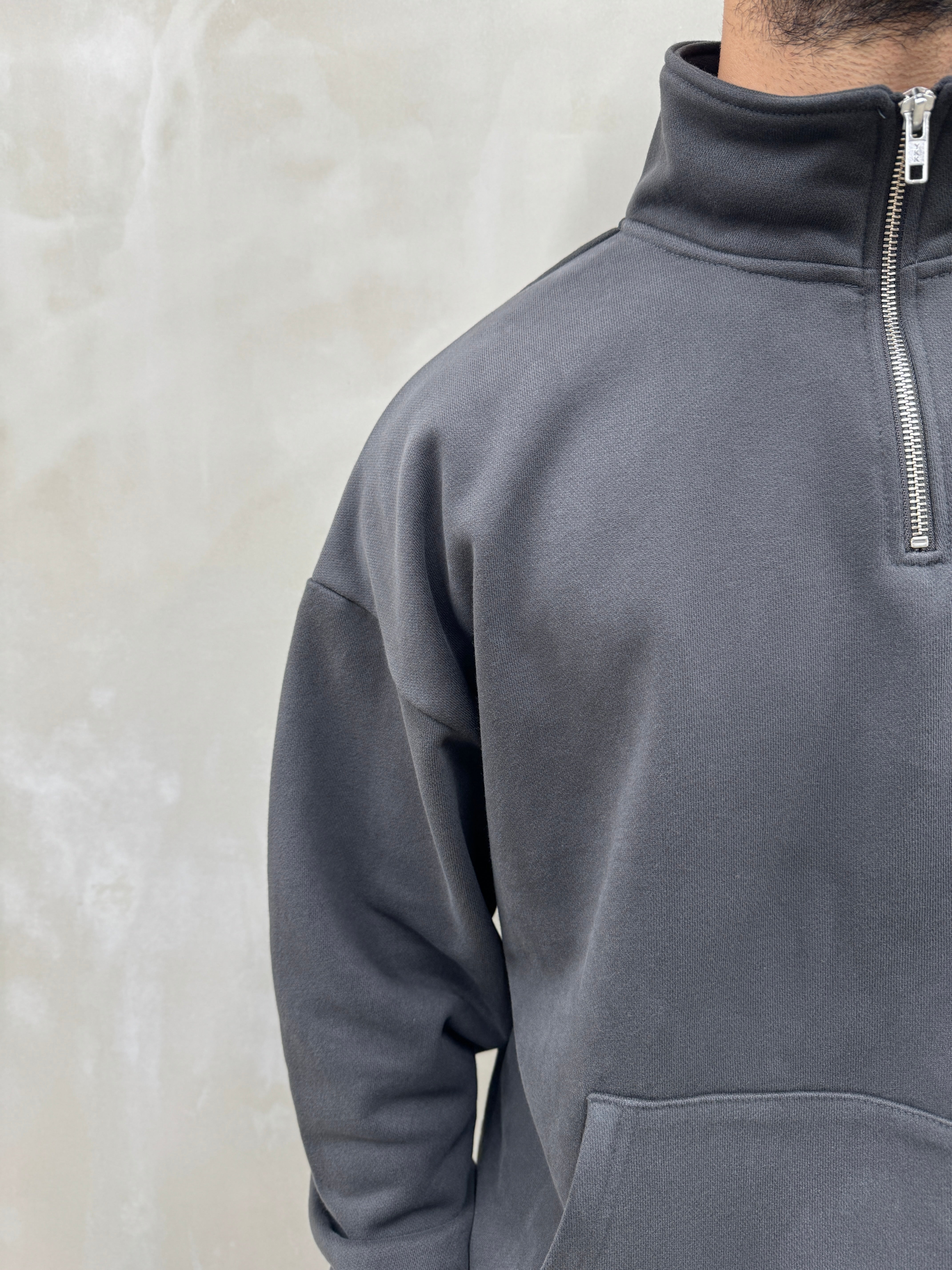 Oversized 1/4 Zip - Graphite Grey – LOST WILL