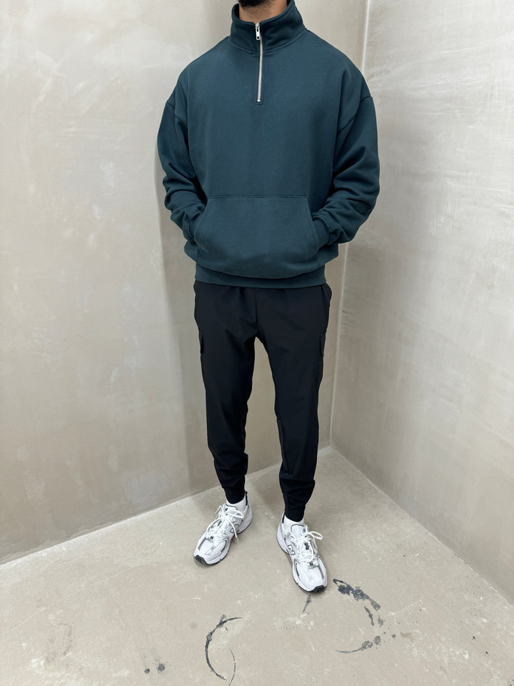 Oversized 1/4 Zip - British Racing Green